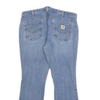 CARHARTT Womens Slim Blue Denim Jeans W36 L30 Classic Straight Cotton Blend Zip