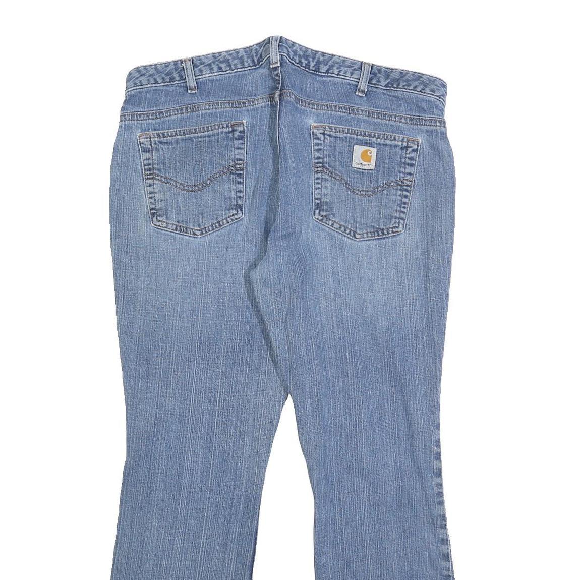 CARHARTT Womens Slim Blue Denim Jeans W36 L30 Classic Straight Cotton Blend Zip