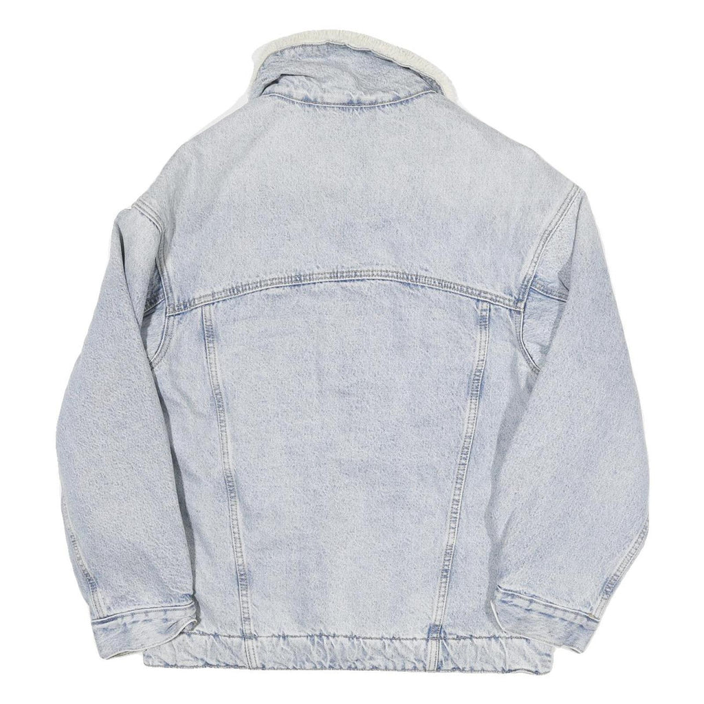 LEVI'S Womens Blue White Sherpa Collar Denim Jacket XS Cotton Blend Button