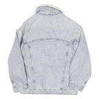 LEVI'S Womens Blue White Sherpa Collar Denim Jacket XS Cotton Blend Button