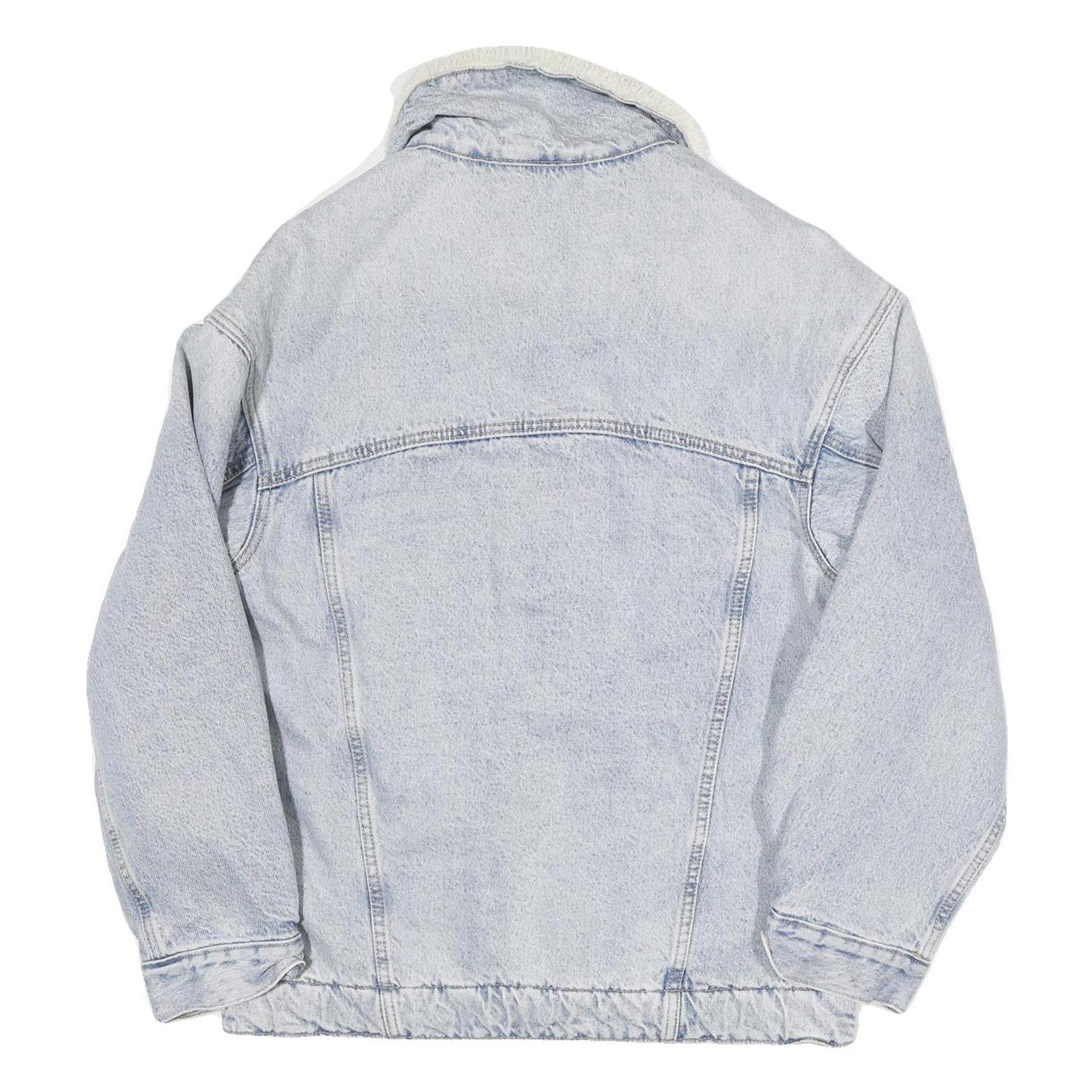 LEVI'S Womens Blue White Sherpa Collar Denim Jacket XS Cotton Blend Button