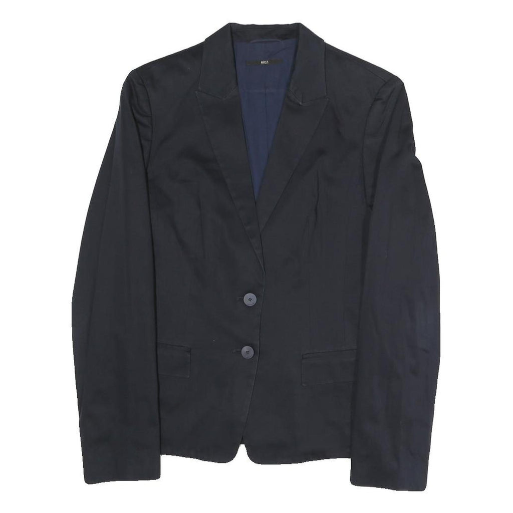 BOSS HUGO BOSS Womens Black Jacket S Polyester Blend Plain Button Closure