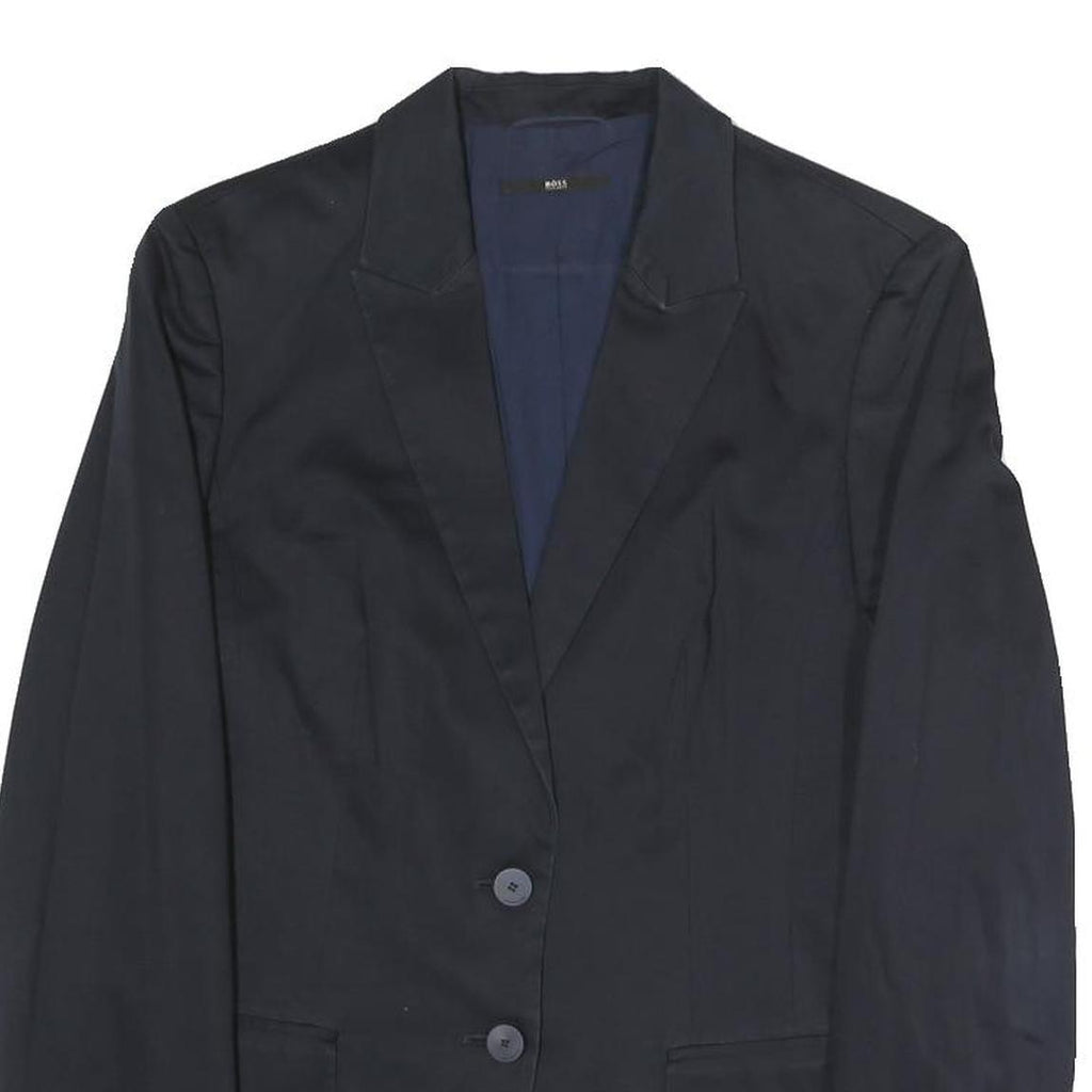 BOSS HUGO BOSS Womens Black Jacket S Polyester Blend Plain Button Closure