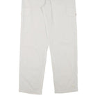 NH Mens Cotton Blend White Regular Fit Cargo Trousers W30 L30 Drawstring Waist