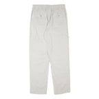 NH Mens Cotton Blend White Regular Fit Cargo Trousers W30 L30 Drawstring Waist