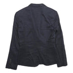 BOSS HUGO BOSS Womens Navy Blue Wool Blend Blazer Jacket UK 4 Tailored Plain