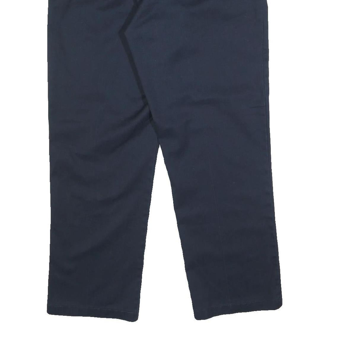 DICKIES Mens Cotton Blend Navy Regular Straight Trousers W36 L28 Workwear Casual
