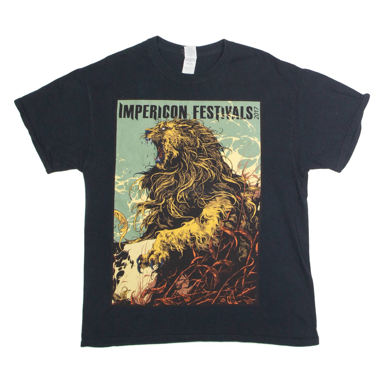 GILDAN Impericon Festivals 2017 Mens Band T-Shirt Black Crew Neck L