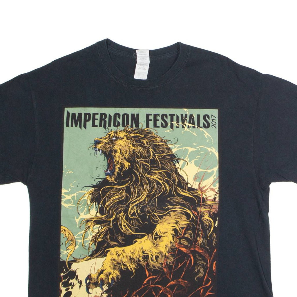 GILDAN Impericon Festivals 2017 Mens Band T-Shirt Black Crew Neck L