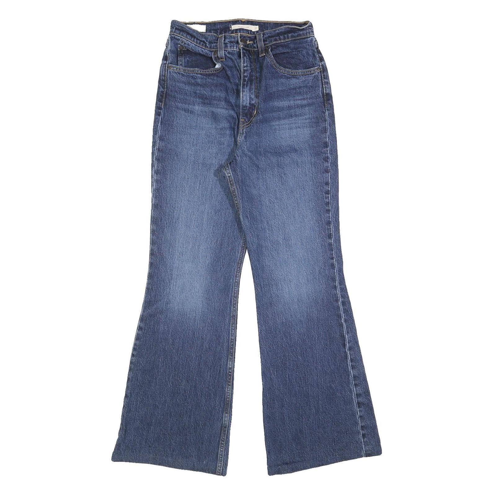 LEVI'S Big E Womens Jeans Blue Regular Flared Denim Medium W27 L29 Vintage Style