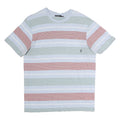 VANS Mens Green & Red Stripe Pocket T-Shirt L Short Sleeve Crew Neck Cotton