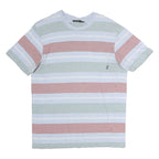 VANS Mens Green & Red Stripe Pocket T-Shirt L Short Sleeve Crew Neck Cotton