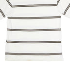 TOMMY HILFIGER Mens White & Brown Striped Cotton Short Sleeve Polo Shirt L