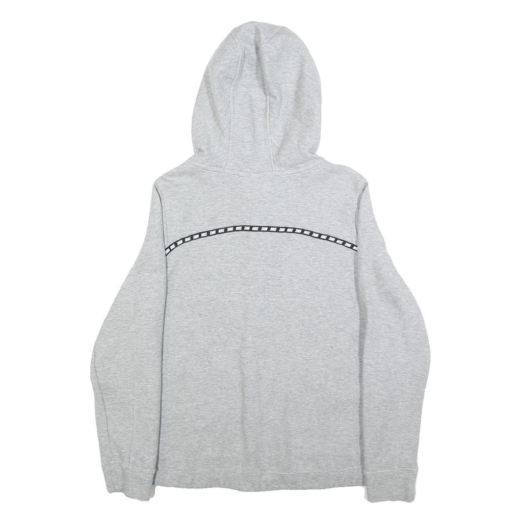 NIKE Womens Grey Hoodie L Cotton Blend Full Zip Grey Hoodie with Logo Tape