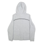 NIKE Womens Grey Hoodie L Cotton Blend Full Zip Grey Hoodie with Logo Tape