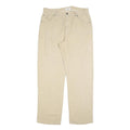 CORTIGIANI Mens Relaxed Beige Trousers W32 L30 Zip Closure Loose Fit Casual
