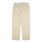 CORTIGIANI Mens Relaxed Beige Trousers W32 L30 Zip Closure Loose Fit Casual