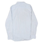 TOMMY HILFIGER Mens Blue & White Stripe Shirt L Button-Down Collar Long Sleeve