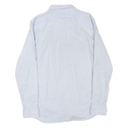 TOMMY HILFIGER Mens Blue & White Stripe Shirt L Button-Down Collar Long Sleeve