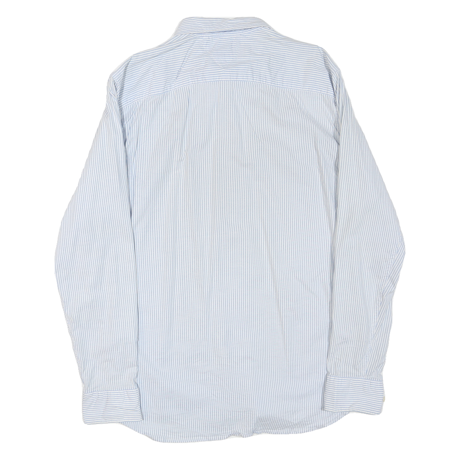 TOMMY HILFIGER Mens Blue & White Stripe Shirt L Button-Down Collar Long Sleeve