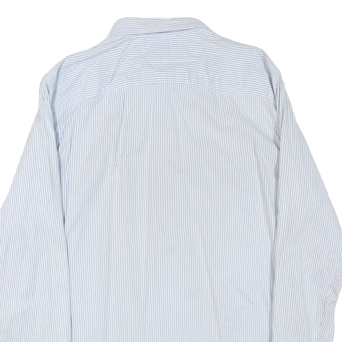 TOMMY HILFIGER Mens Blue & White Stripe Shirt L Button-Down Collar Long Sleeve