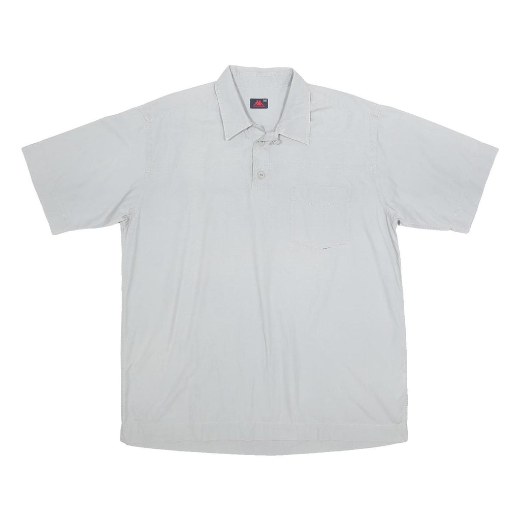 KAPPA Mens White Short Sleeve Plain 2XL Cotton Polo Shirt Casual Summer Top