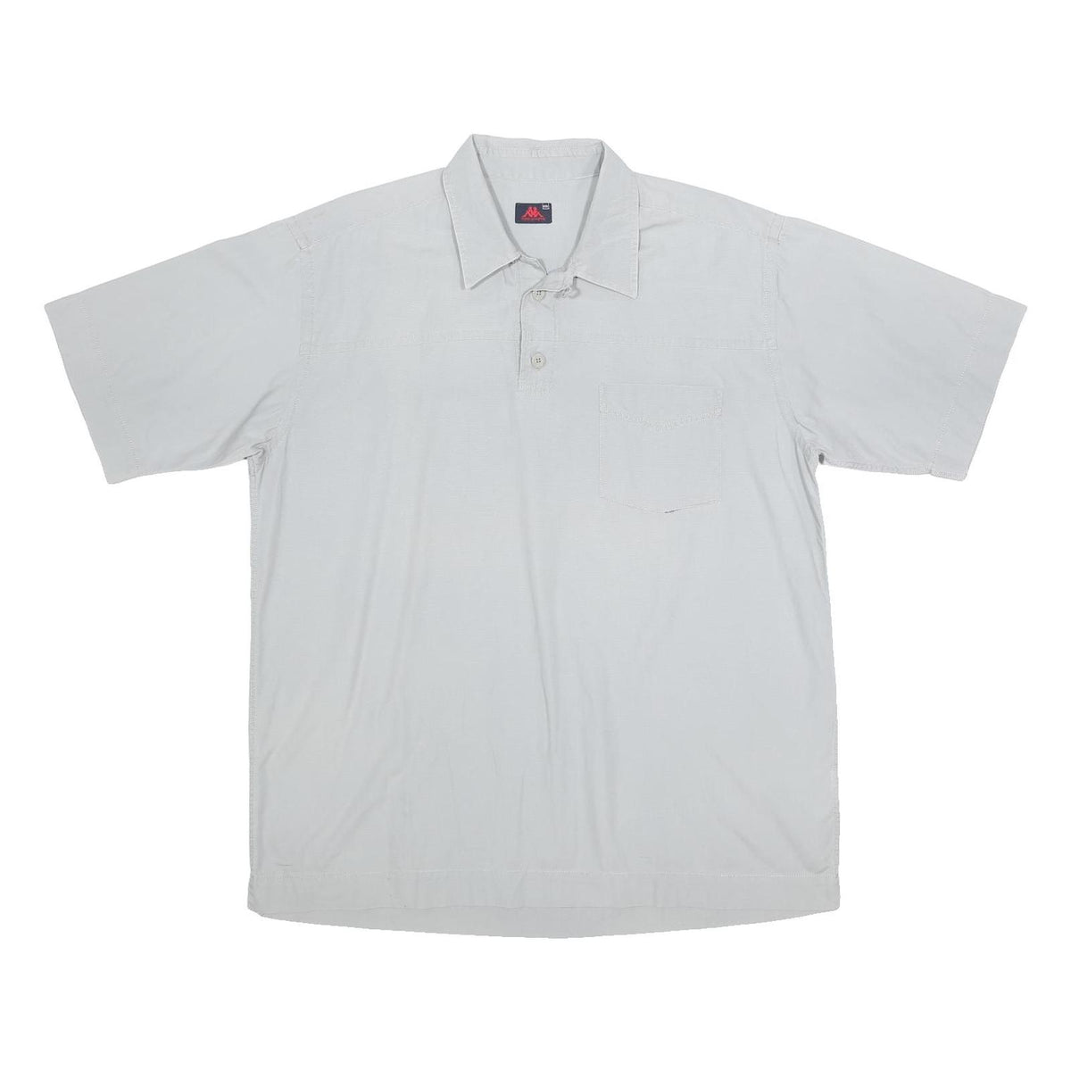 KAPPA Mens White Short Sleeve Plain 2XL Cotton Polo Shirt Casual Summer Top