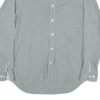 NAUTICA Mens Green & White Checked Shirt M Classic Cotton Blend Long Sleeve