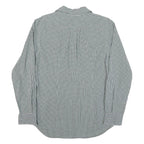 NAUTICA Mens Green & White Checked Shirt M Classic Cotton Blend Long Sleeve