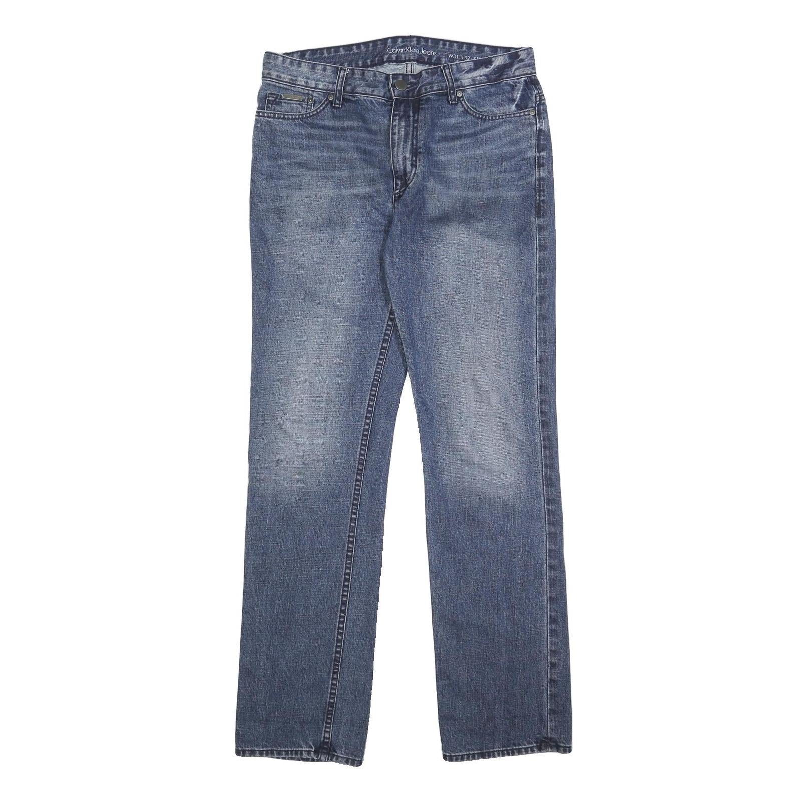 CALVIN KLEIN JEANS Mens Blue Regular Straight Denim Medium W31 L32 Classic Style