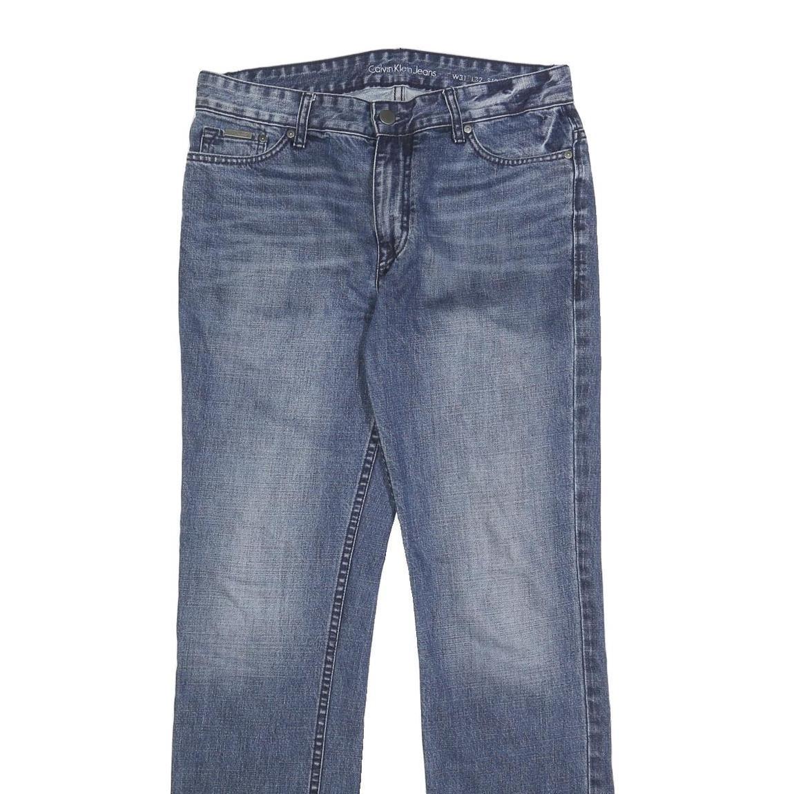 CALVIN KLEIN JEANS Mens Blue Regular Straight Denim Medium W31 L32 Classic Style