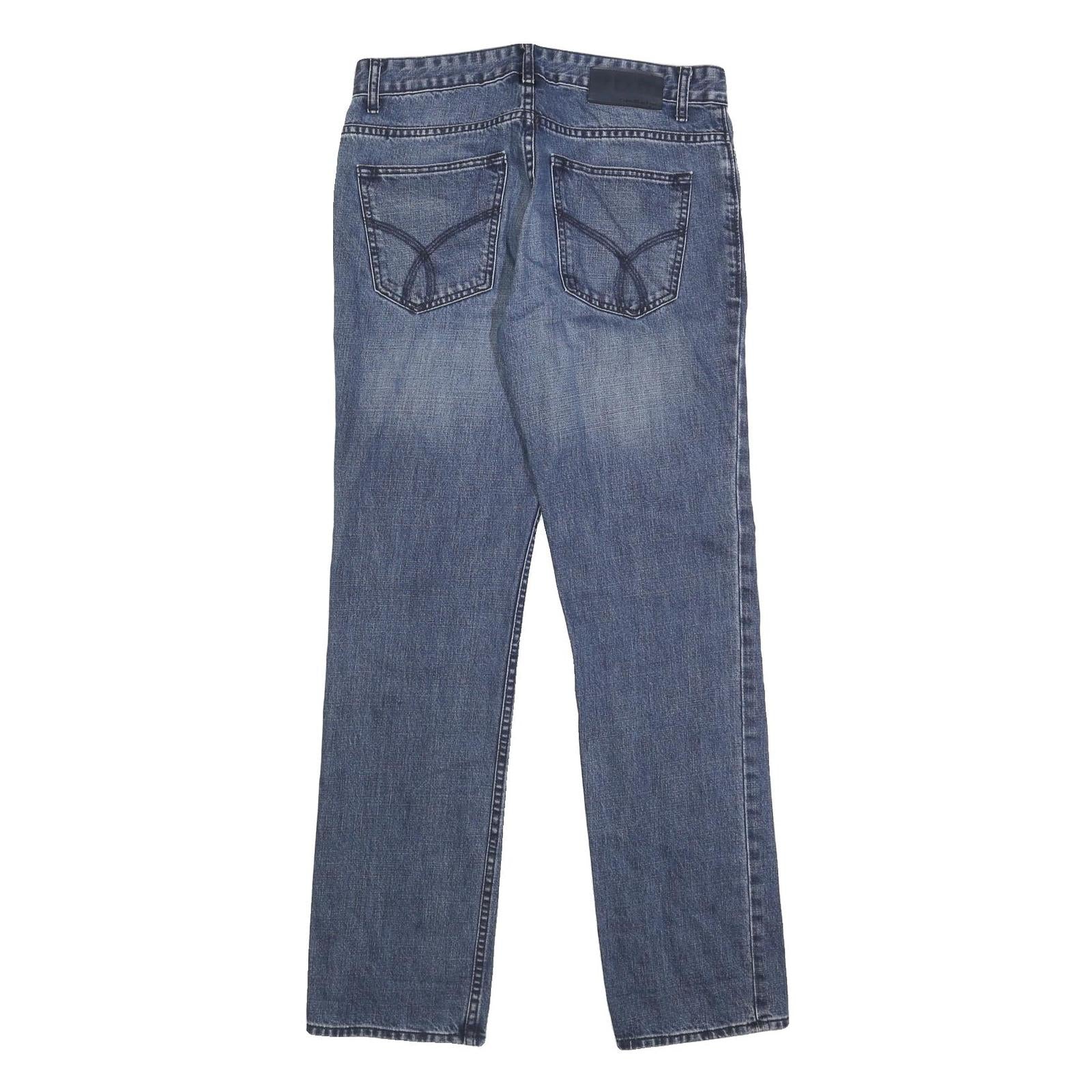 CALVIN KLEIN JEANS Mens Blue Regular Straight Denim Medium W31 L32 Classic Style