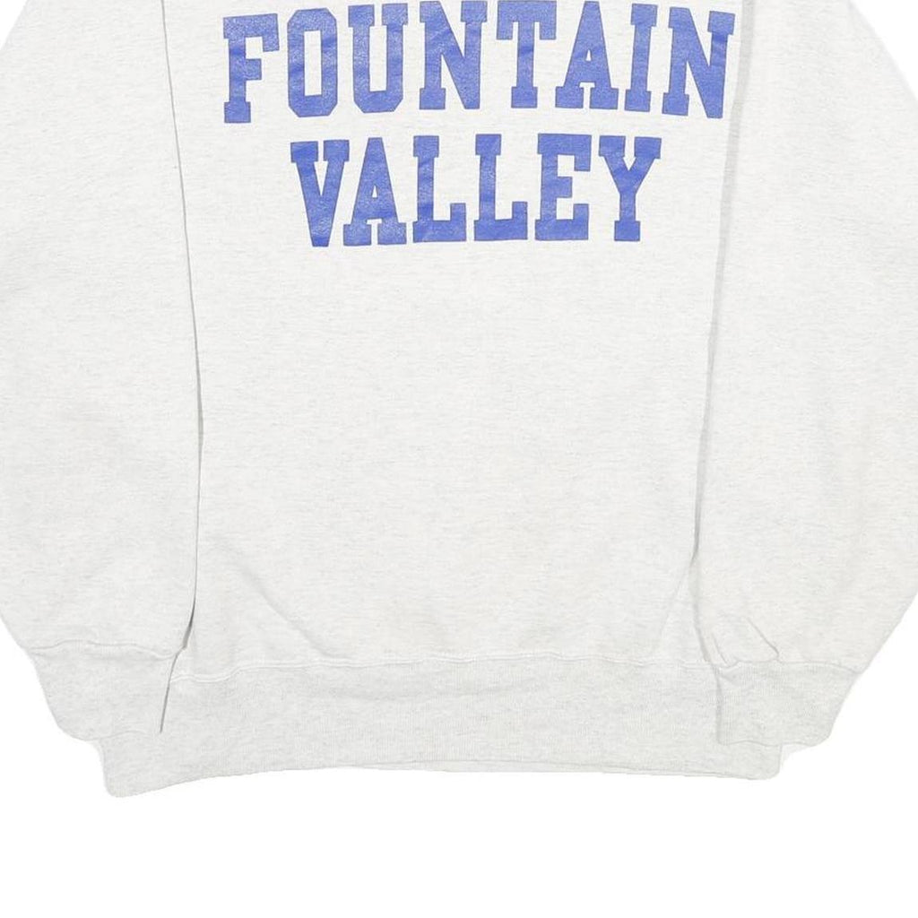 CHAMPION Mens Grey Fountain Valley Crew Neck L Cotton Blend Pullover Sweatshirt
