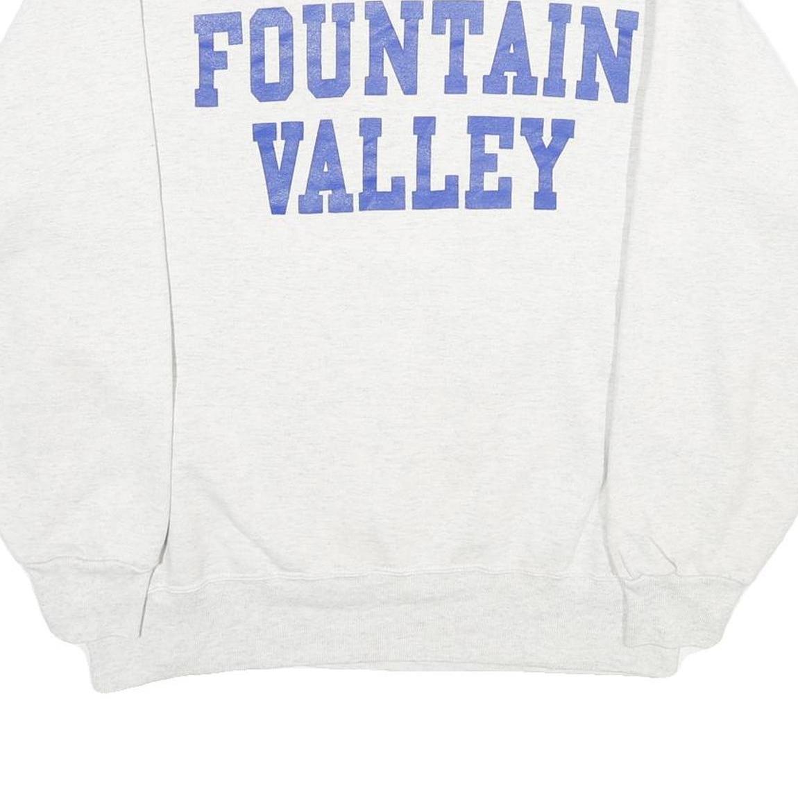 CHAMPION Mens Grey Fountain Valley Crew Neck L Cotton Blend Pullover Sweatshirt