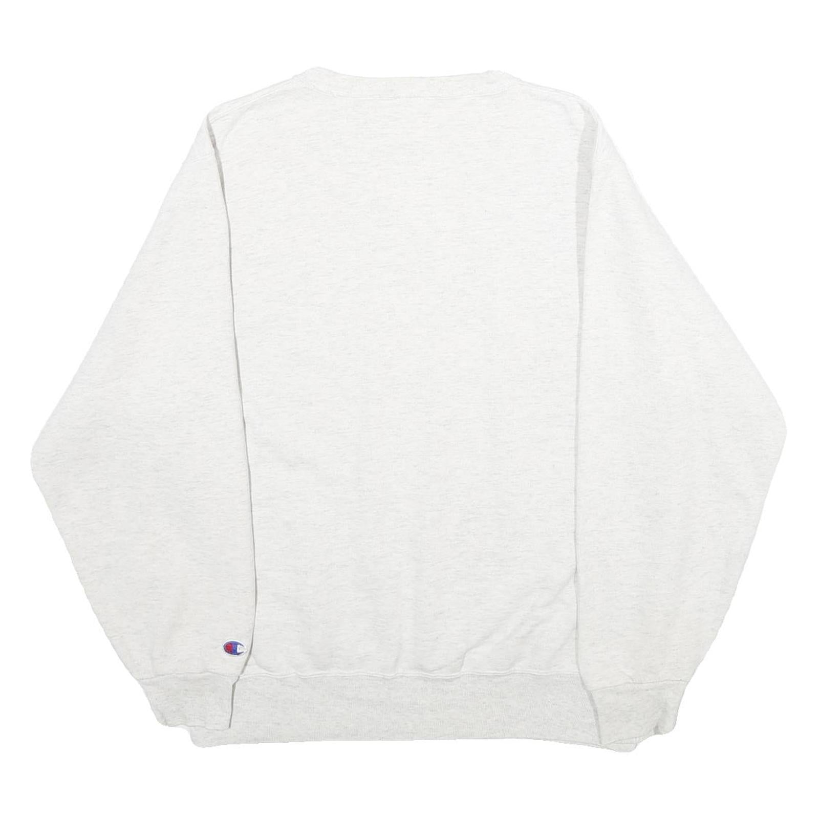 CHAMPION Mens Grey Fountain Valley Crew Neck L Cotton Blend Pullover Sweatshirt