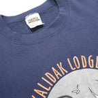 TULTEX Womens Navy Blue Sitkalidak Lodge Crew Neck L Sweatshirt Puffin Print