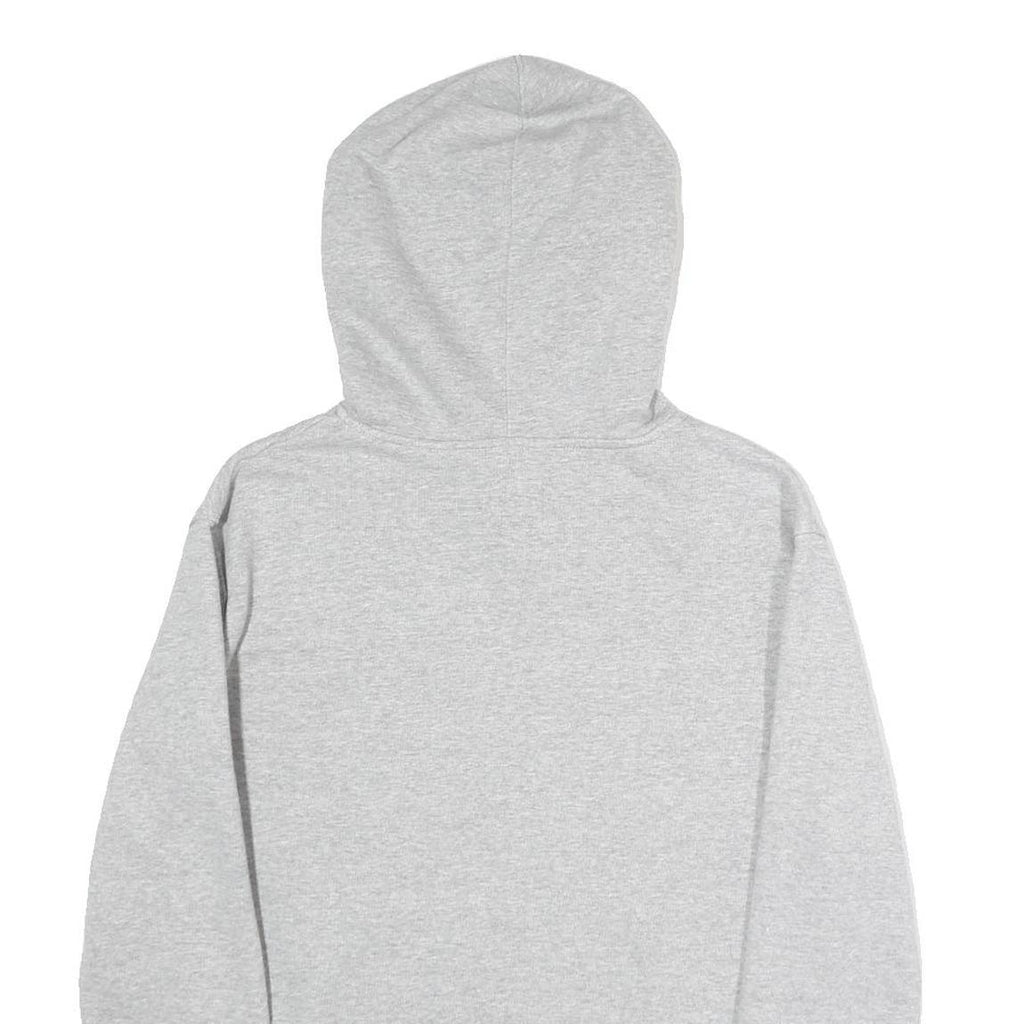 CHAMPION Womens Grey Hoodie S Cotton Blend Pullover Striped Cuffs