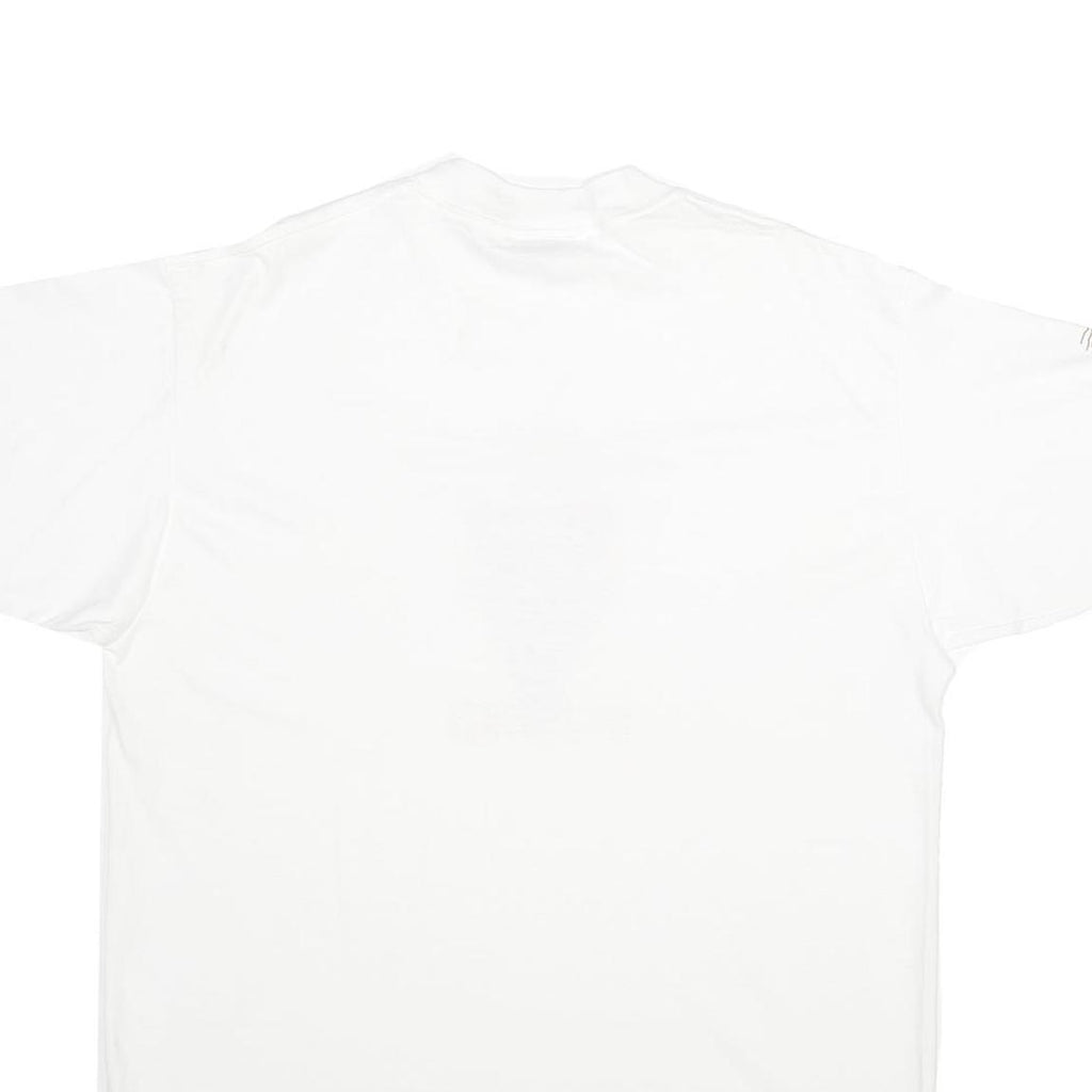 ONEITA Mens White Graphic T-Shirt XL Short Sleeve Crew Neck Cotton Casual