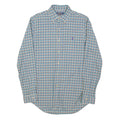 POLO RALPH LAUREN Mens Blue Check Shirt M Button Down Collar Long Sleeve Casual