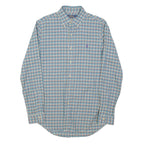 POLO RALPH LAUREN Mens Blue Check Shirt M Button Down Collar Long Sleeve Casual
