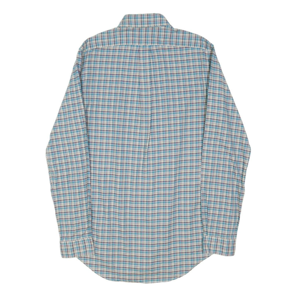 POLO RALPH LAUREN Mens Blue Check Shirt M Button Down Collar Long Sleeve Casual