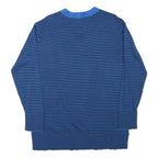 TOMMY HILFIGER Womens Blue & Black Patterned Jumper V-Neck Basic Knit L