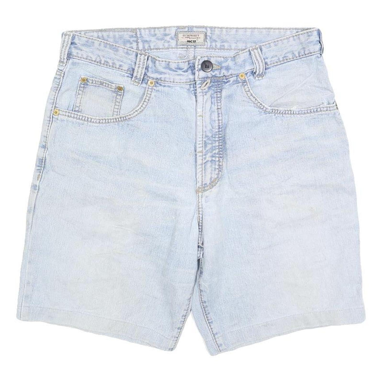 JOKER Mens Shorts Blue Casual Denim M W34 Light Wash Cotton Blend Comfort