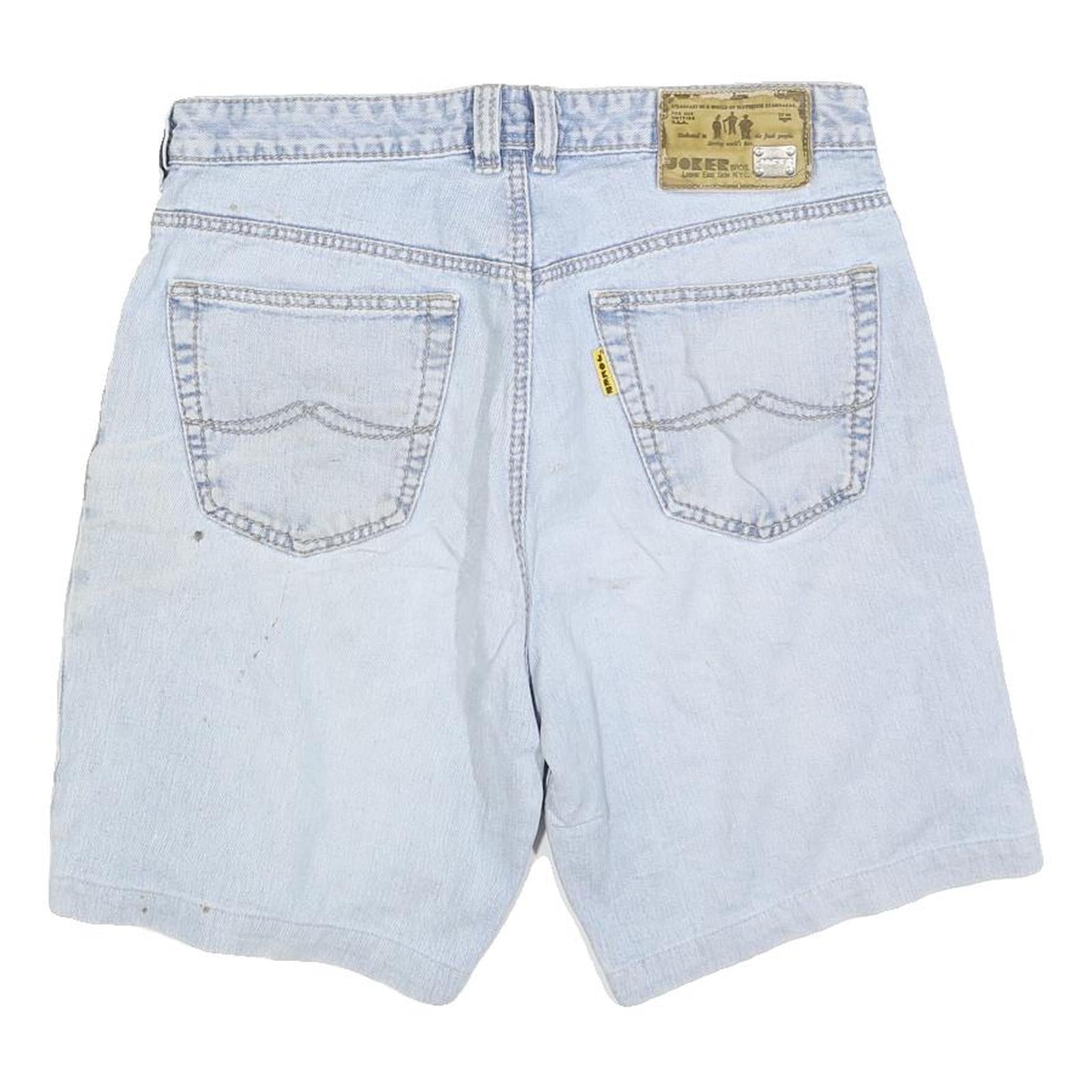 JOKER Mens Shorts Blue Casual Denim M W34 Light Wash Cotton Blend Comfort