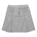 TOMMY HILFIGER Womens Grey Mini Cotton Blend Skirt Button Flared Casual M