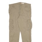 WRANGLER Mens Regular Beige Cotton Blend Regular Tapered Trousers W34 L31 Cargo