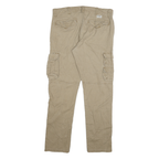 WRANGLER Mens Regular Beige Cotton Blend Regular Tapered Trousers W34 L31 Cargo