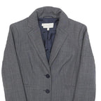HOBBS LONDON Womens Grey Wool Blend Tailored Jacket UK 8 Plain Button Closure