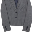 HOBBS LONDON Womens Grey Wool Blend Tailored Jacket UK 8 Plain Button Closure