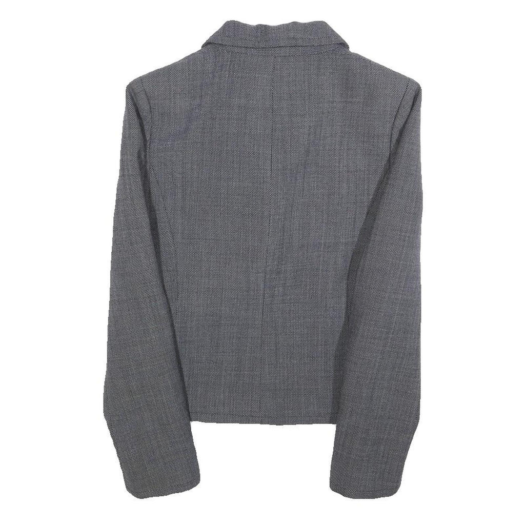 HOBBS LONDON Womens Grey Wool Blend Tailored Jacket UK 8 Plain Button Closure